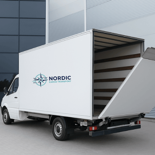 Krovininis automobilis su liftu